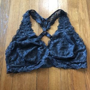 Fenty Floral Lace Racerback bralette grey pearl